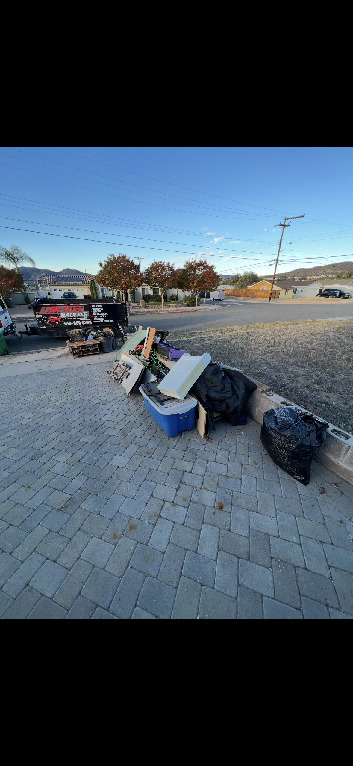 Job site junk pile ready for removal in San Diego